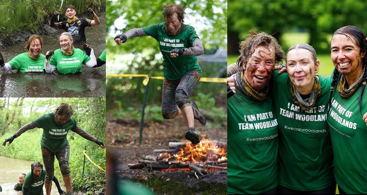 A group of people taking part in a charity Woodlands run
